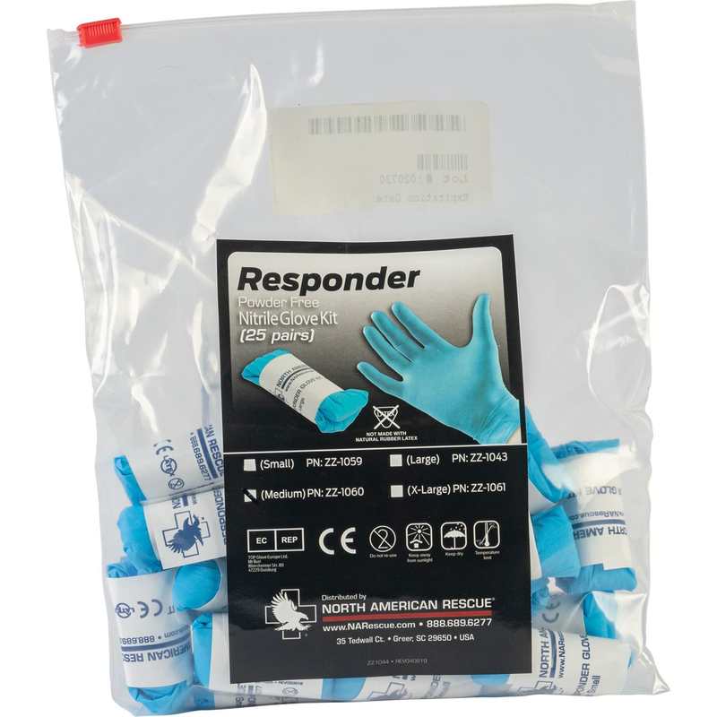 North American Rescue Blue Responder Gloves 25 Pack - Medium