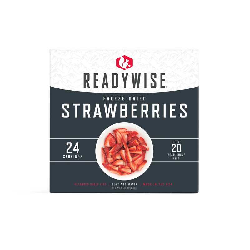 ReadyWise Emergency Food Favorite - Freeze-Dried Strawberries (3 x 8 Serving Pouches)