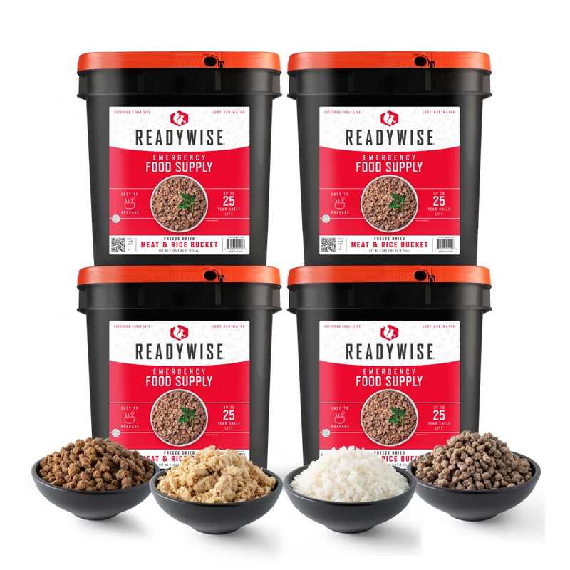 ReadyWise ReadyWise Freeze-Dried Meat & Rice Bundle - 4 Bucket Set