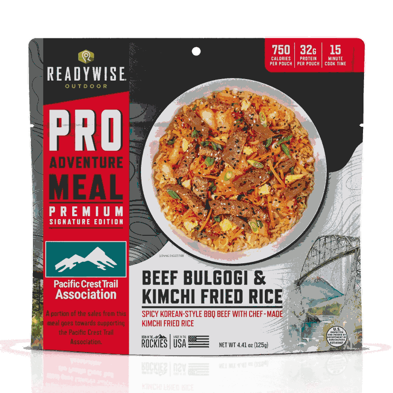 ReadyWise Beef Bulgogi & Kimchi Fried Rice - Signature Edition Pro Adventure Meal with the Pacific Crest Trail Association