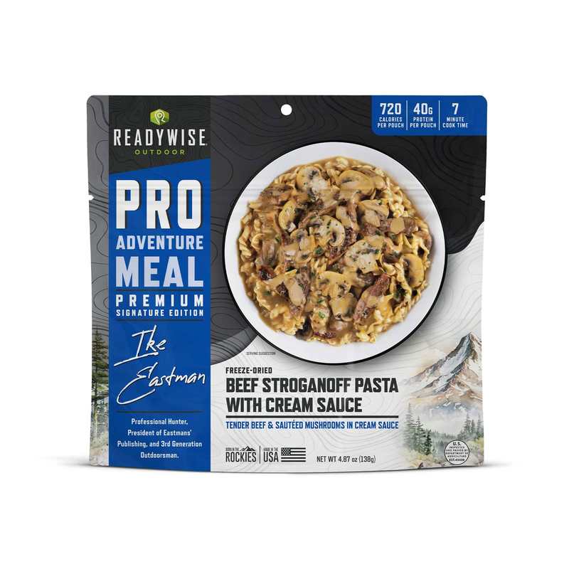 ReadyWise Beef Stroganoff with Cream Sauce - Signature Edition Pro Adventure Meal with Ike Eastman SF