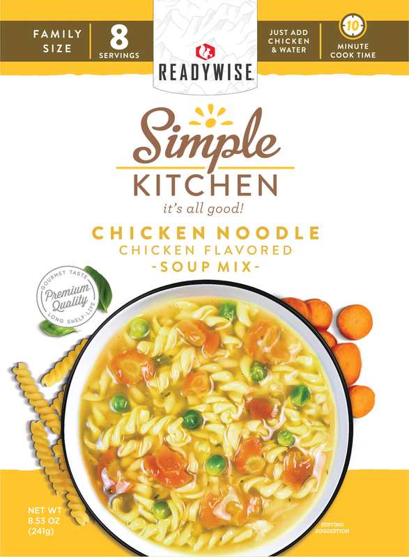 ReadyWise CHICKEN NOODLE Chicken Flavored - Soup Mix - 6 Ct Case - 8 Servings