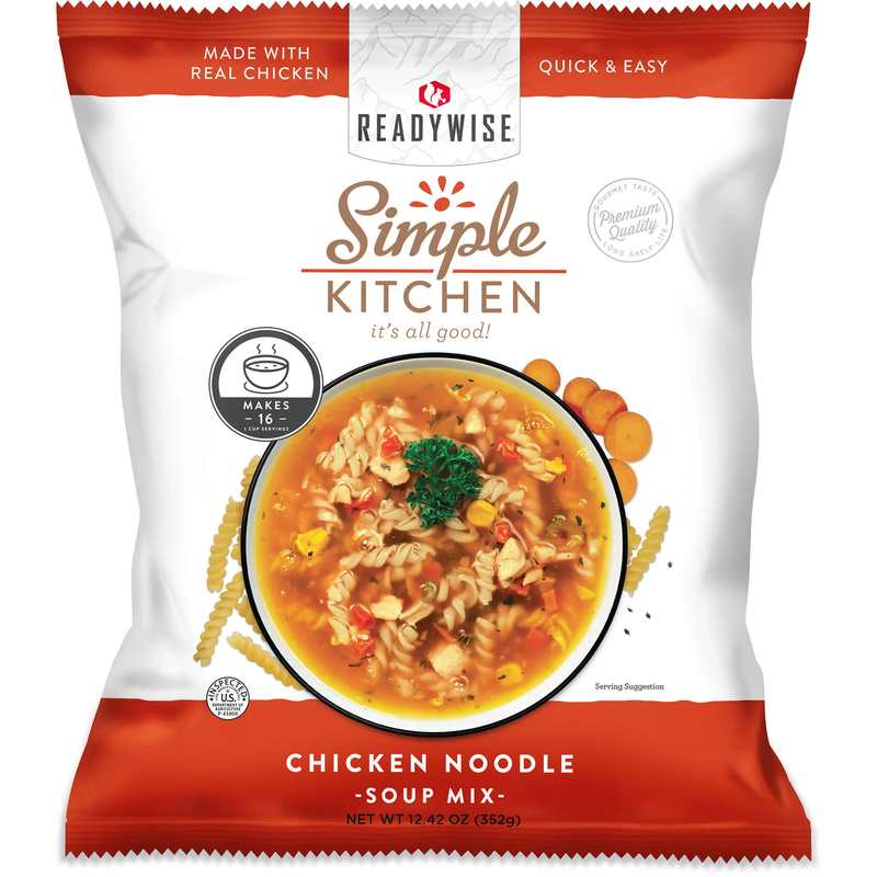 ReadyWise Chicken Noodle Soup Mix - 16 Servings per Pouch