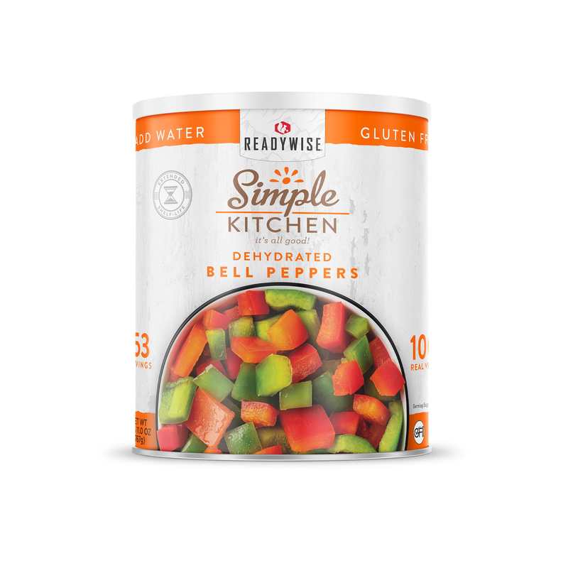 ReadyWise Red & Green Bell Peppers – Dried #10 Can – 153 Servings | ReadyWise