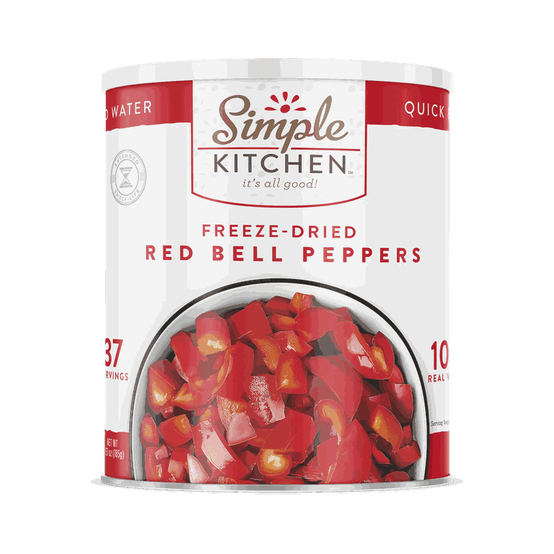 ReadyWise Diced Red Bell Peppers – Freeze-Dried #10 Can – 37 Servings | ReadyWise