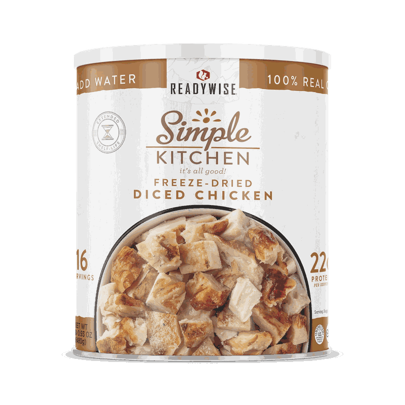 ReadyWise Diced Chicken – Freeze‑Dried #10 Can – 16 Servings | ReadyWise