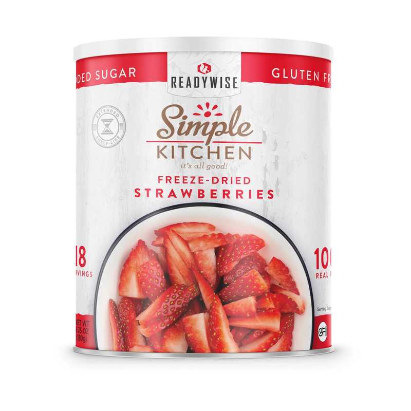 ReadyWise Sliced Strawberries – Freeze‑Dried #10 Can – 18 Servings | ReadyWise