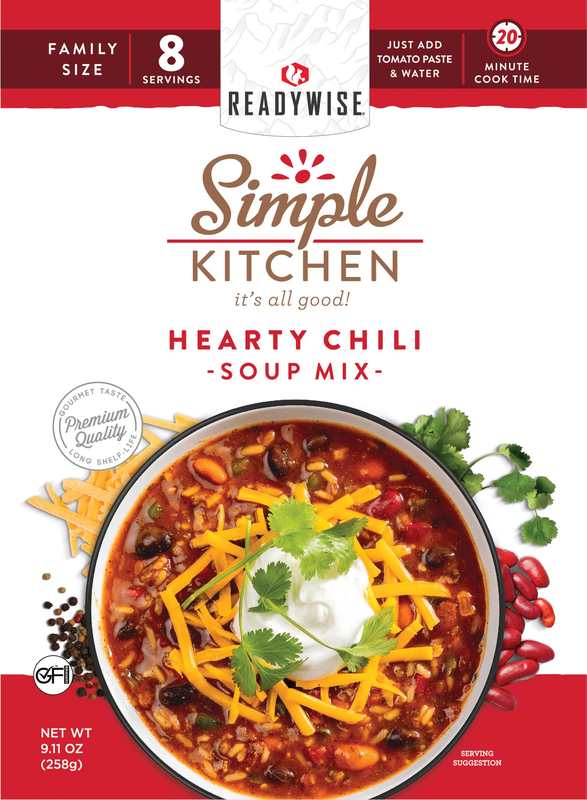 ReadyWise HEARTY CHILI - Soup Mix - 6 Ct Case - 8 Servings