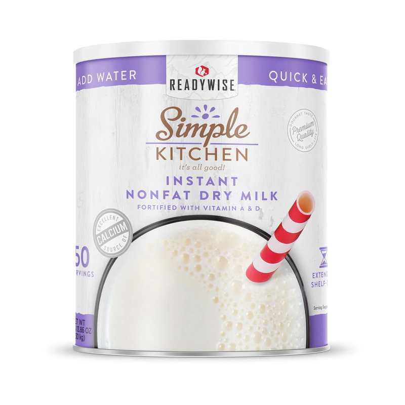 ReadyWise Instant Nonfat Dry Milk - Freeze-Dried #10 Can - 50 Servings | ReadyWise
