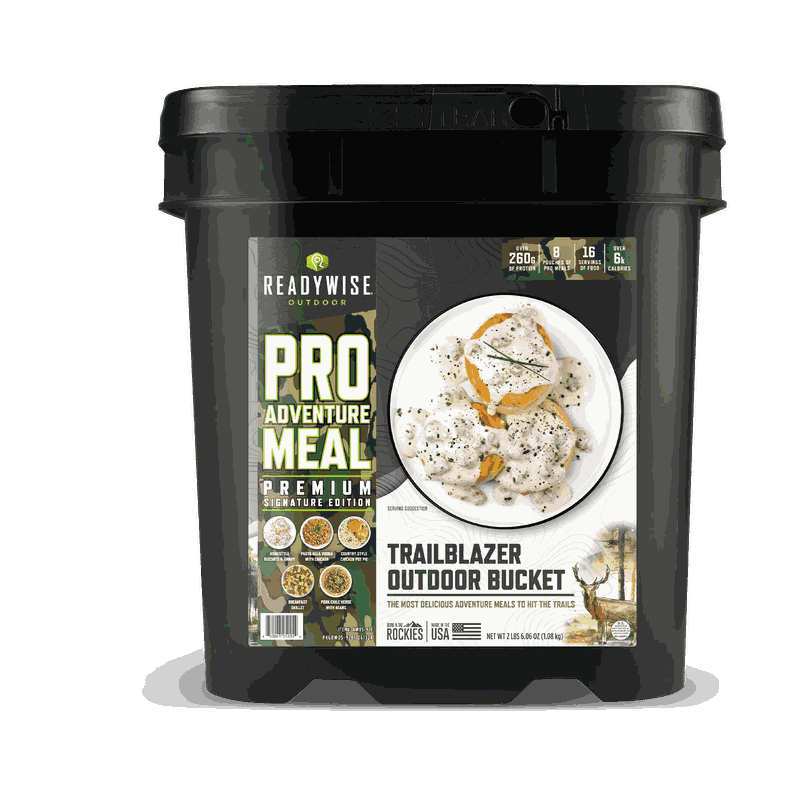 ReadyWise Pro Meals Outdoor Variety Pack - Bucket of 8 Individual Meals