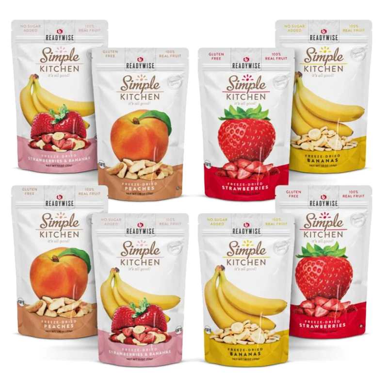 ReadyWise ReadyWise Simple Kitchen 8-pack Variety Freeze-Dried Fruit Pouches