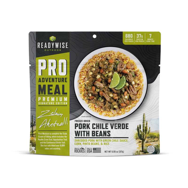 ReadyWise Traditional Pork Chili Verde - Signature Edition Pro Adventure Meal with Zelzin Aketzalli SF