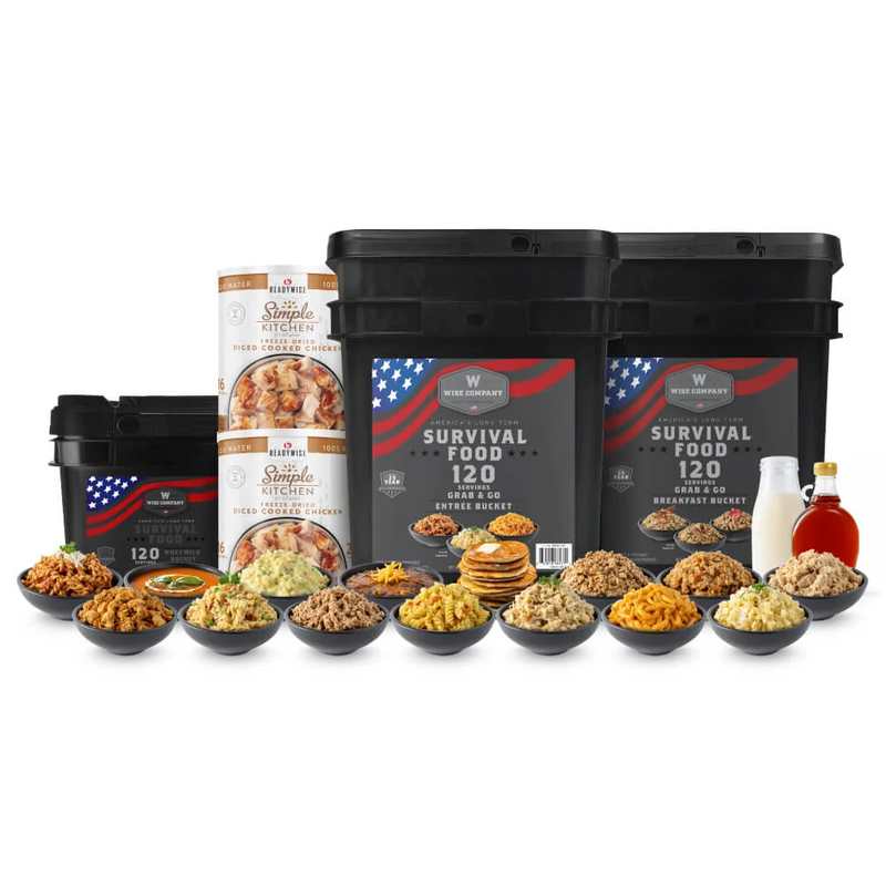 ReadyWise Wise 240 Serving Bundle with 2 Cans of Chicken & Wise Milk Bucket