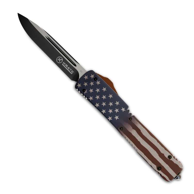 Krate Tactical American Flag OTF Knife