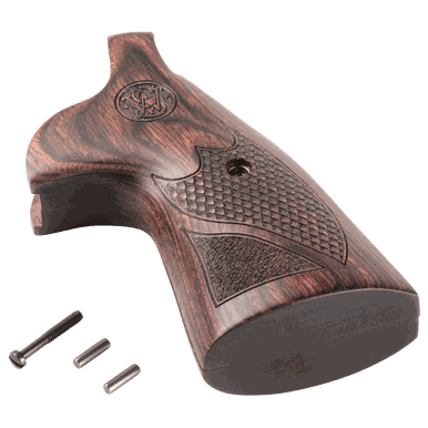 Red Dymondwood Round To Square Deluxe Wood Conversion Grips For N-Frame Revolvers