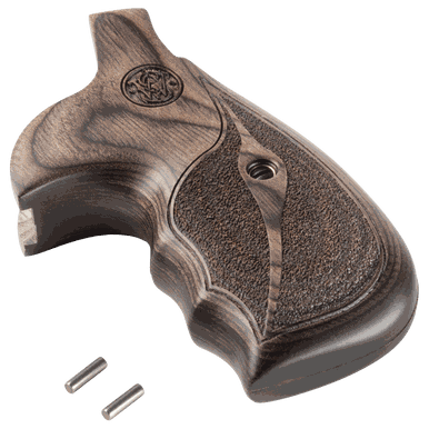Brown Dymondwood Finger Groove Wood Grips For N-Frame Revolvers