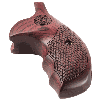 Red Dymondwood Deluxe Wood Finger Groove Grips For K/L-Frame Revolvers