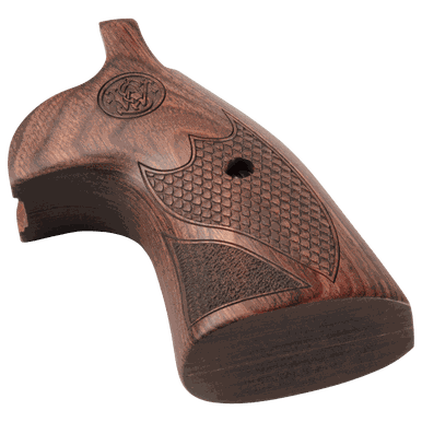 Red Dymondwood Round To Square Deluxe Wood Conversion Grips For K/L-Frame Revolvers